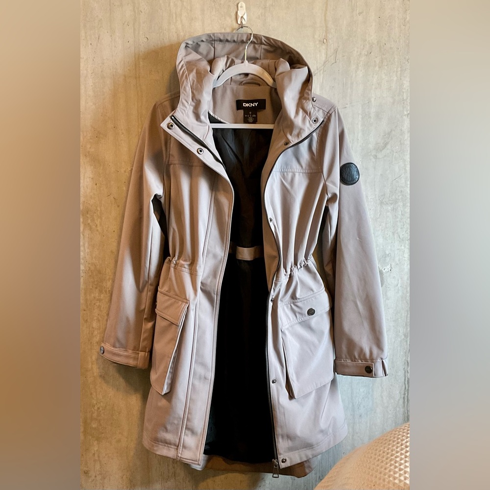 DKNY Parka Button Zip Rain Coat Women's Sz S